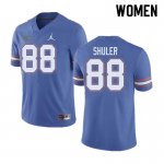 Women's Florida Gators #88 Adam Shuler NCAA Jordan Brand Blue Authentic Stitched College Football Jersey PWE2162VZ